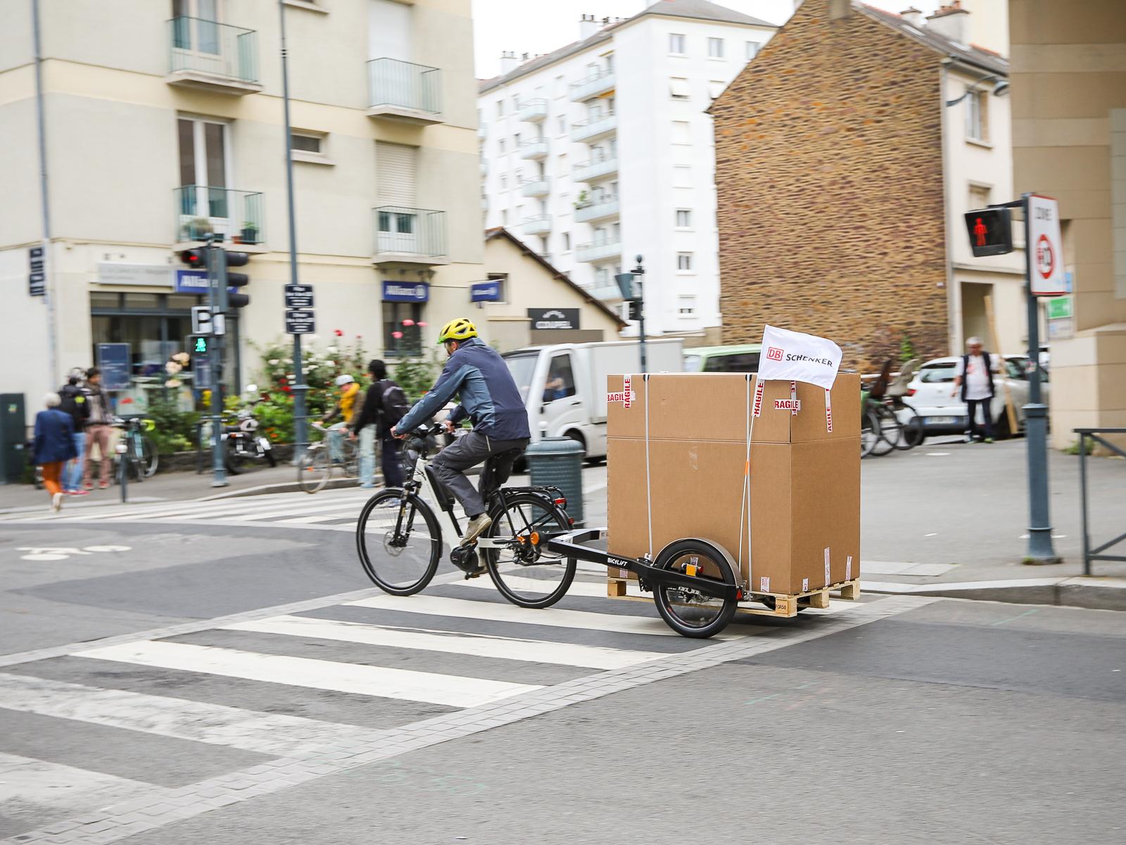 Module Palette Remorque Bicylift de Fleximodal- Mise en situation déplacement