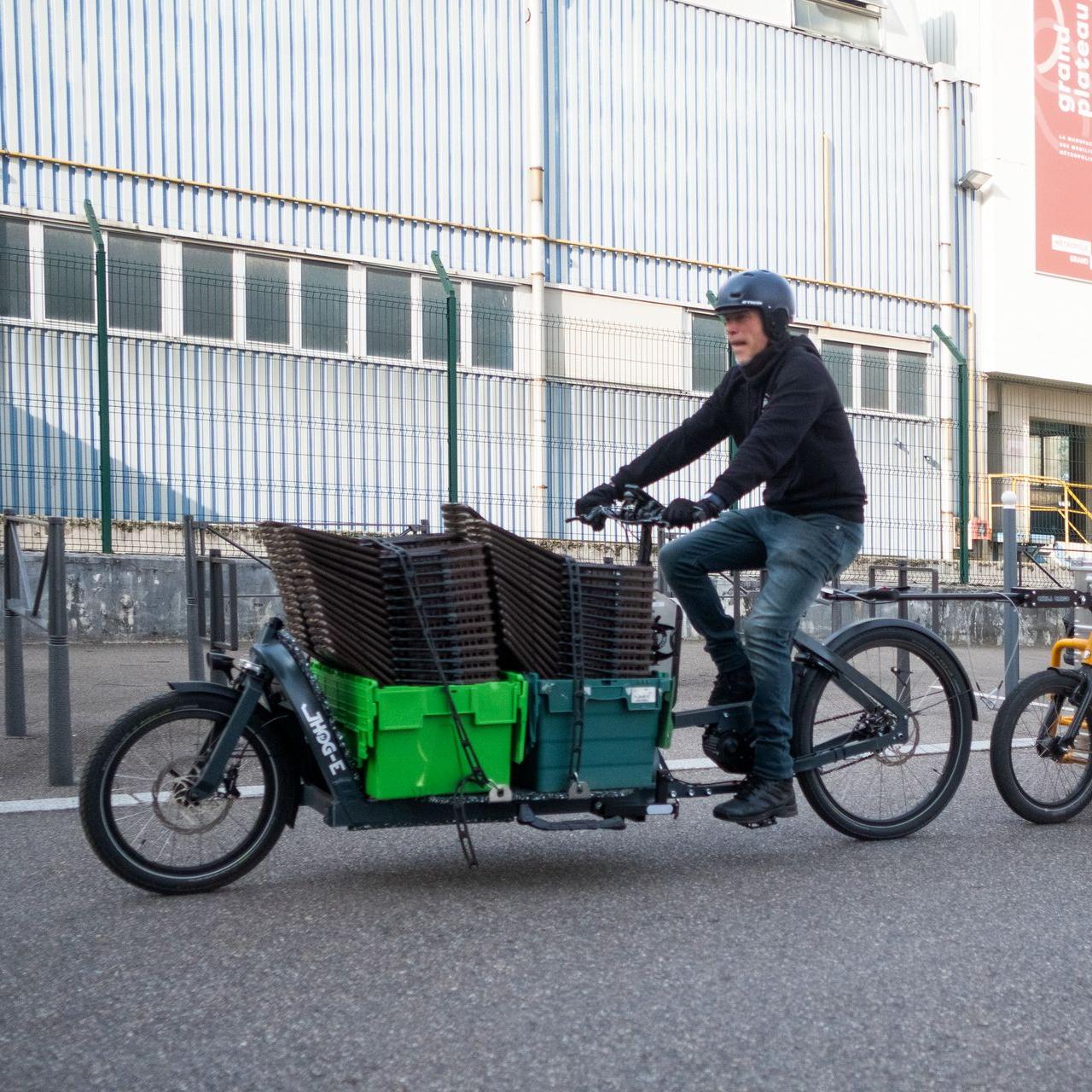 vélo cargo professionnel - collecteurs de biodéchets