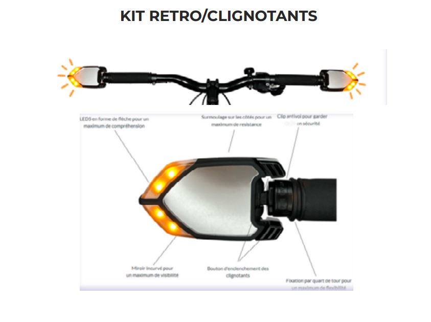 KIT RETRO/CLIGNOTANTS QLIR - VISAIA Bike