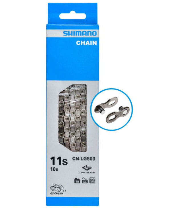 CHAINE VELO 10/11 V. VAE SHIMANO LINKGLIDE LG500 138 MAILLONS (RENFORCE) (COMPATIBLE ROUTE/VTT 11V ET LINKGLIDE)  179766