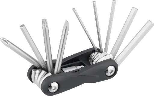 [P2R0030] Outil multifonction 10 fonctions clé allen 2-2.5-3-4-5-6-8 + tournevis plat et cruciforme + torx t25